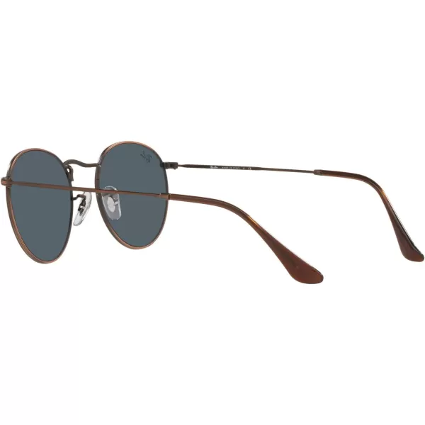 RayBan Rb3447 Round Metal SunglassesAntique CopperBlue