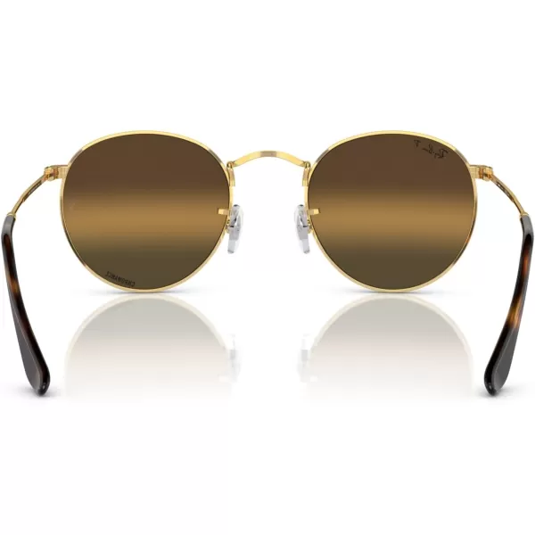 RayBan Rb3447 Round Metal SunglassesGoldClear Gradient Dark Brown Polarized