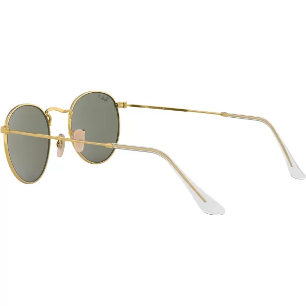 RayBan Rb3447 Round Metal SunglassesGoldGreen Polarized