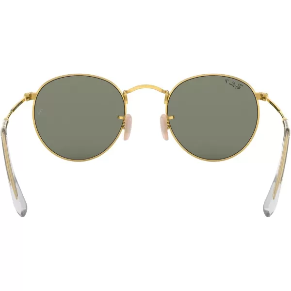 RayBan Rb3447 Round Metal SunglassesGoldGreen Polarized