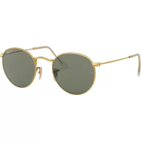 RayBan Rb3447 Round Metal SunglassesGoldGreen Polarized