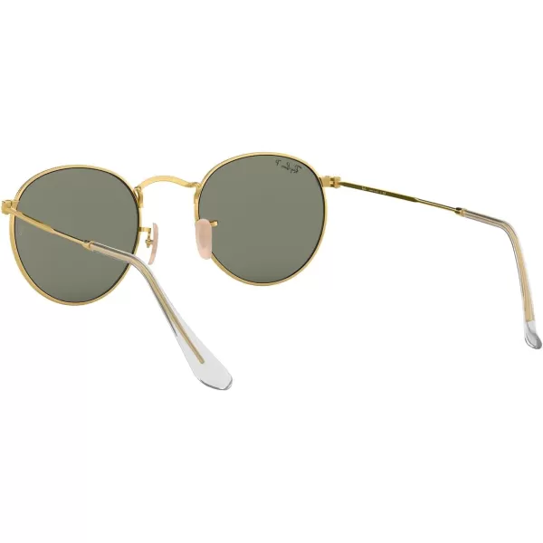 RayBan Rb3447 Round Metal SunglassesGoldGreen Polarized