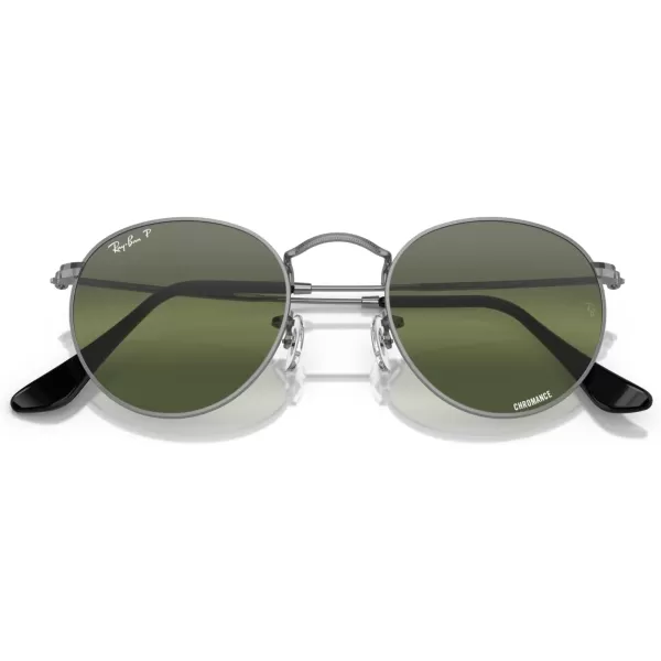 RayBan Rb3447 Round Metal SunglassesGunmetalClear Gradient Dark Green Polarized