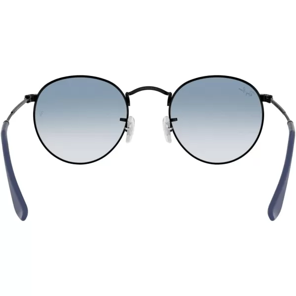 RayBan Rb3447 Round Metal SunglassesMatte BlackClear Gradient Blue