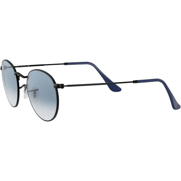 RayBan Rb3447 Round Metal SunglassesMatte BlackClear Gradient Blue