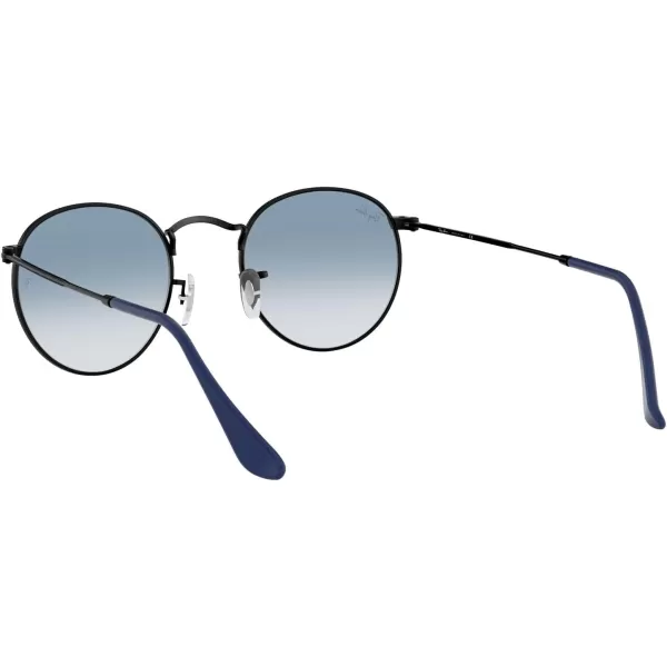 RayBan Rb3447 Round Metal SunglassesMatte BlackClear Gradient Blue