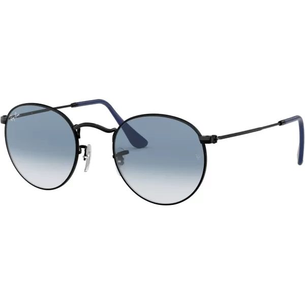 RayBan Rb3447 Round Metal SunglassesMatte BlackClear Gradient Blue