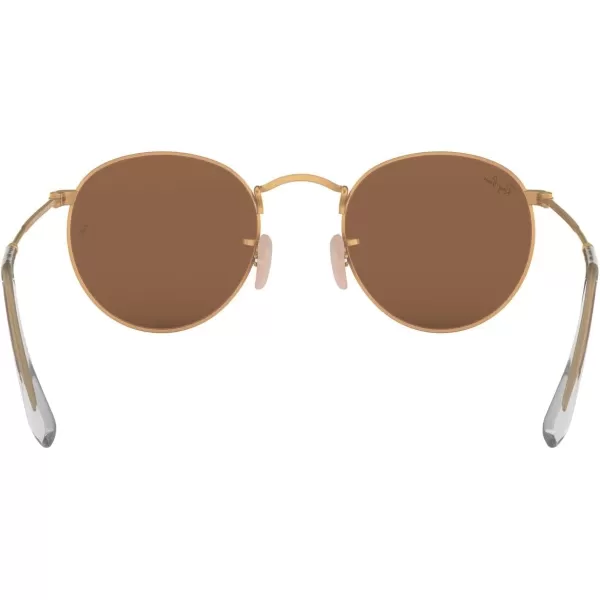 RayBan Rb3447 Round Metal SunglassesMatte GoldLight Brown Mirrored Pink