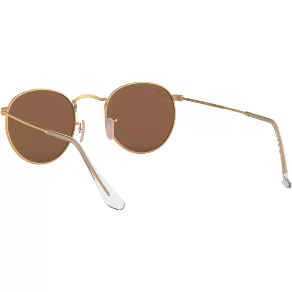 RayBan Rb3447 Round Metal SunglassesMatte GoldLight Brown Mirrored Pink