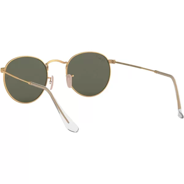 RayBan Rb3447 Round Metal SunglassesMatte GoldPolarized G15 Green