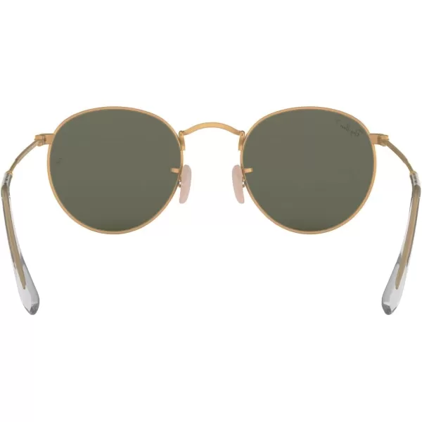 RayBan Rb3447 Round Metal SunglassesMatte GoldPolarized G15 Green