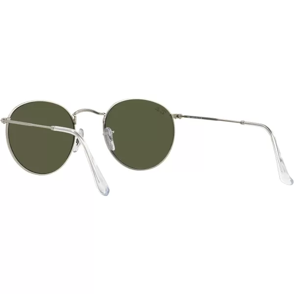 RayBan Rb3447 Round Metal SunglassesMatte SilverLight Green Mirrored Silver