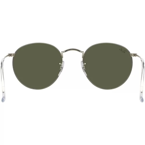 RayBan Rb3447 Round Metal SunglassesMatte SilverLight Green Mirrored Silver