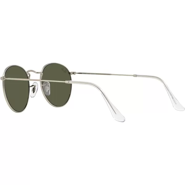 RayBan Rb3447 Round Metal SunglassesMatte SilverLight Green Mirrored Silver