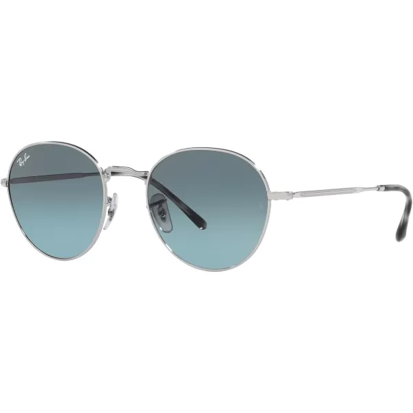 RayBan Rb3582 David Round SunglassesSilverBlue Gradient Grey