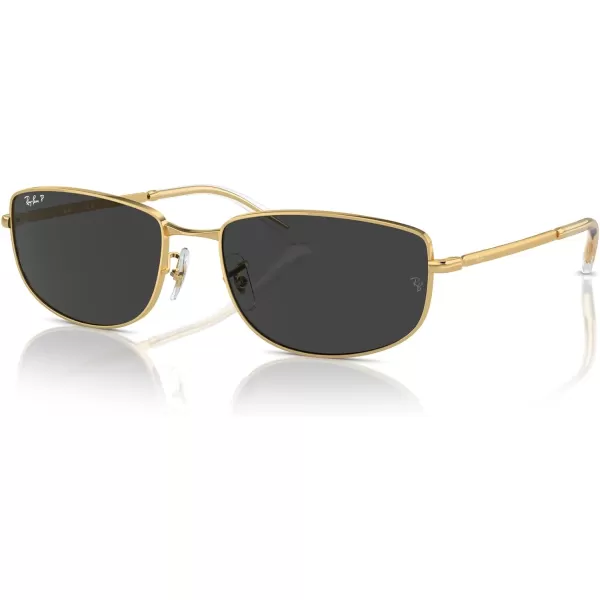 RayBan Rb3732 Rectangular SunglassesGoldPolarized Black