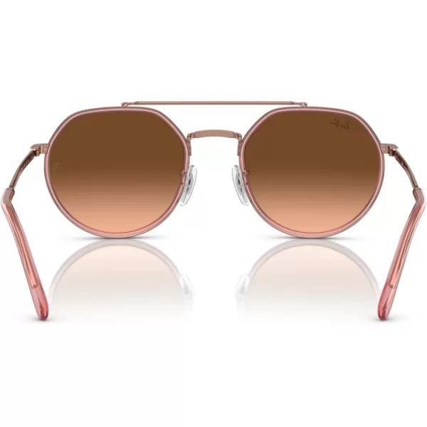 RayBan Rb3765 Round SunglassesCopperPink Gradient Brown