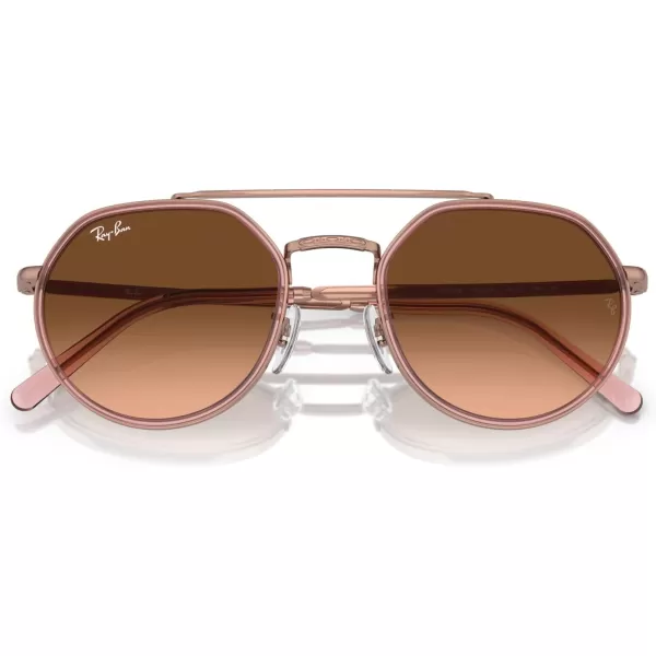 RayBan Rb3765 Round SunglassesCopperPink Gradient Brown