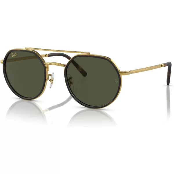 RayBan Rb3765 Round SunglassesLegend GoldGreen