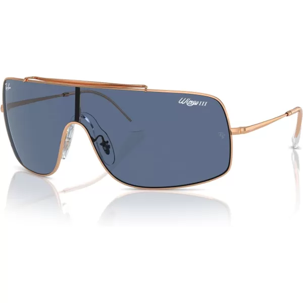 RayBan Rb3897 Wings Iii Rectangular SunglassesRose GoldDark Blue