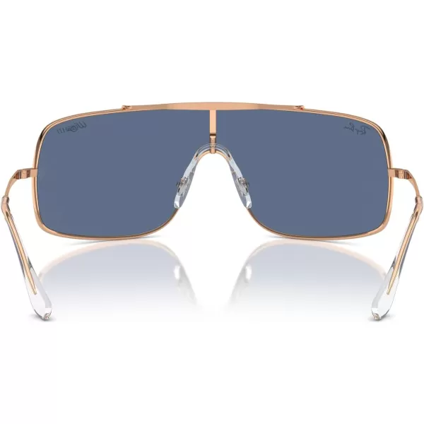 RayBan Rb3897 Wings Iii Rectangular SunglassesRose GoldDark Blue