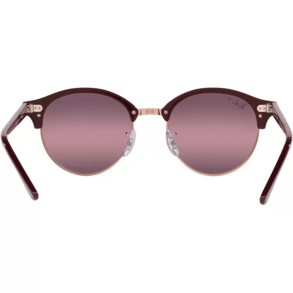 RayBan Rb4246 Clubround Round SunglassesBordeaux on Rose GoldRed Polarized Gradient