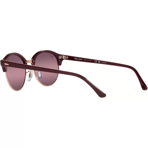 RayBan Rb4246 Clubround Round SunglassesBordeaux on Rose GoldRed Polarized Gradient