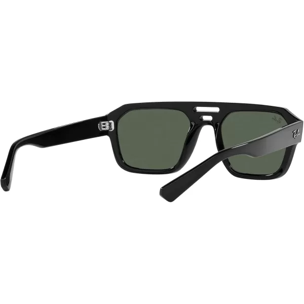 RayBan Rb4397 Corrigan Square SunglassesBlackDark Green