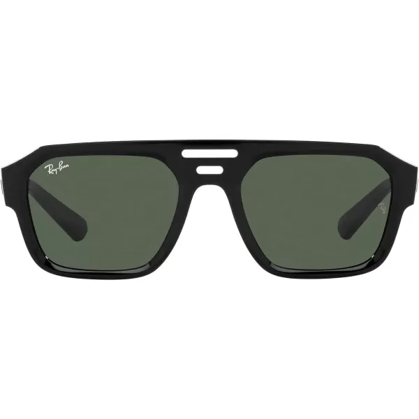 RayBan Rb4397 Corrigan Square SunglassesBlackDark Green