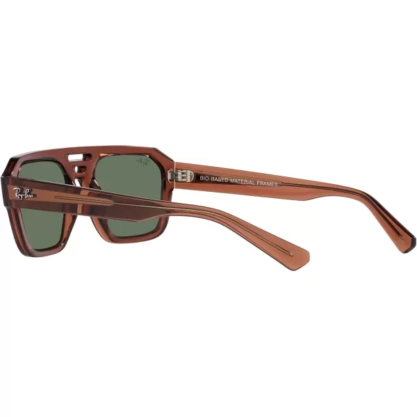 RayBan Rb4397 Corrigan Square SunglassesTransparent BrownDark Green