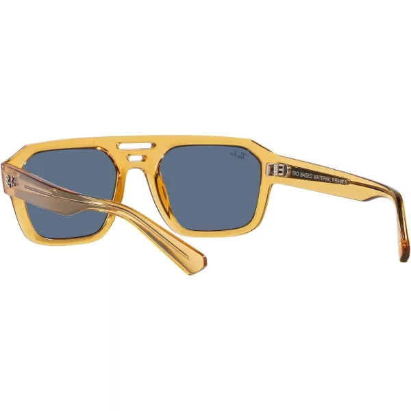 RayBan Rb4397 Corrigan Square SunglassesTransparent YellowDark Blue