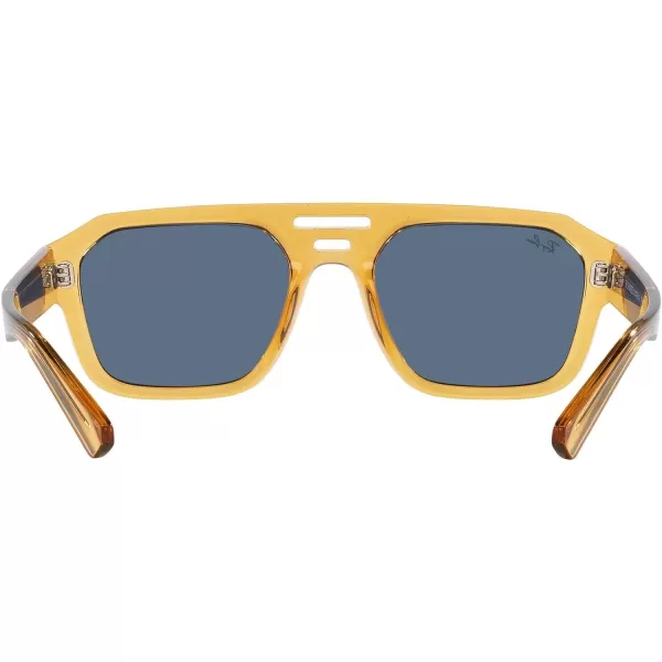 RayBan Rb4397 Corrigan Square SunglassesTransparent YellowDark Blue