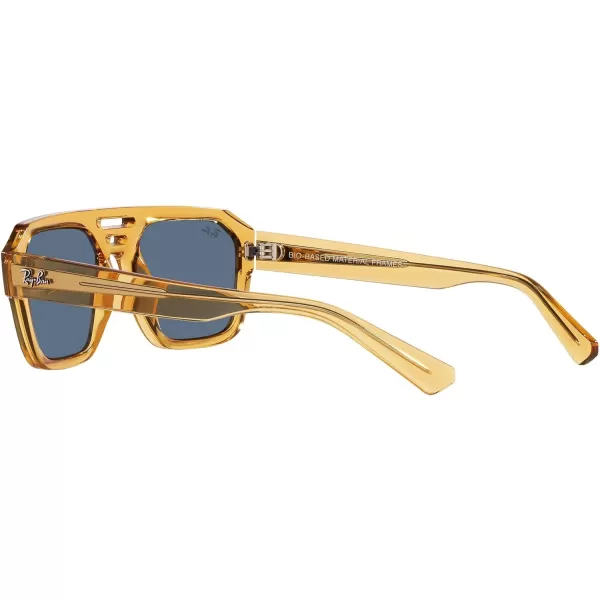 RayBan Rb4397 Corrigan Square SunglassesTransparent YellowDark Blue