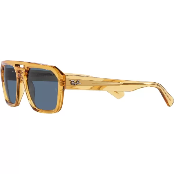 RayBan Rb4397 Corrigan Square SunglassesTransparent YellowDark Blue