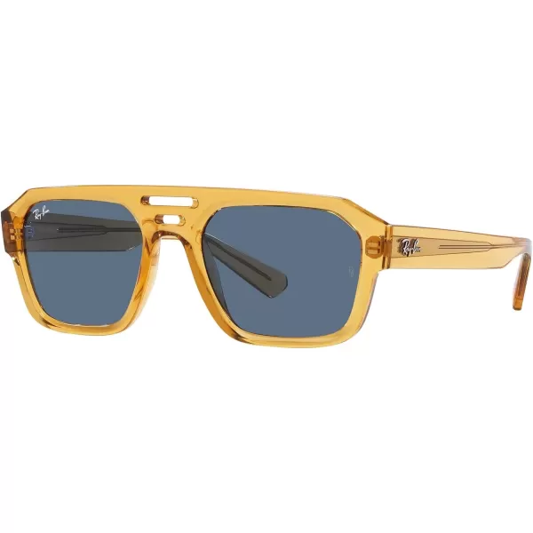 RayBan Rb4397 Corrigan Square SunglassesTransparent YellowDark Blue