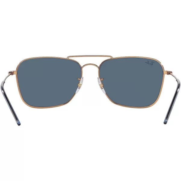 RayBan Rbr0102s Caravan Reverse Square SunglassesRose GoldDark Blue