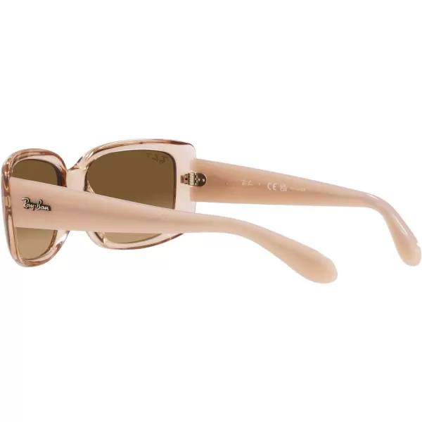 RayBan Womens RB4389 Square SunglassesTransparent BrownBrown Gradient Polarized