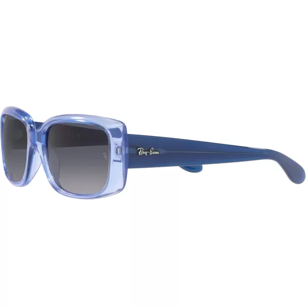 RayBan Womens RB4389 Square SunglassesTransparent Light VioletBlue Gradient Polarized