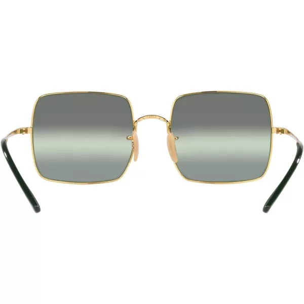 RayBan Womens Rb1971 Square SunglassesGoldGreen Mirrored Polarized