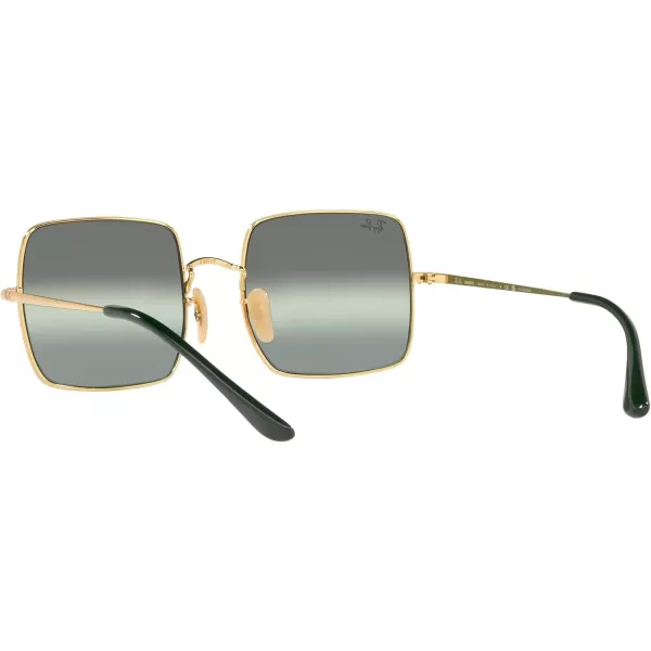 RayBan Womens Rb1971 Square SunglassesGoldGreen Mirrored Polarized