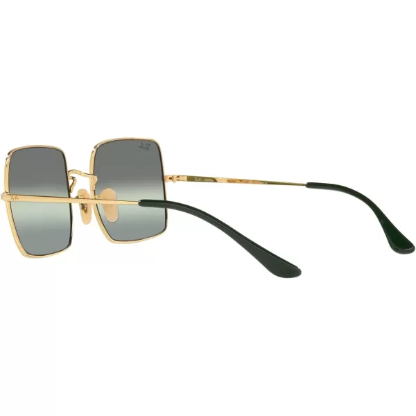 RayBan Womens Rb1971 Square SunglassesGoldGreen Mirrored Polarized