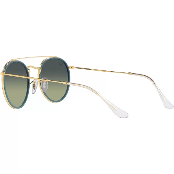 RayBan Womens Rb3647n Double Bridge Round SunglassesLegend GoldGreen Vintage