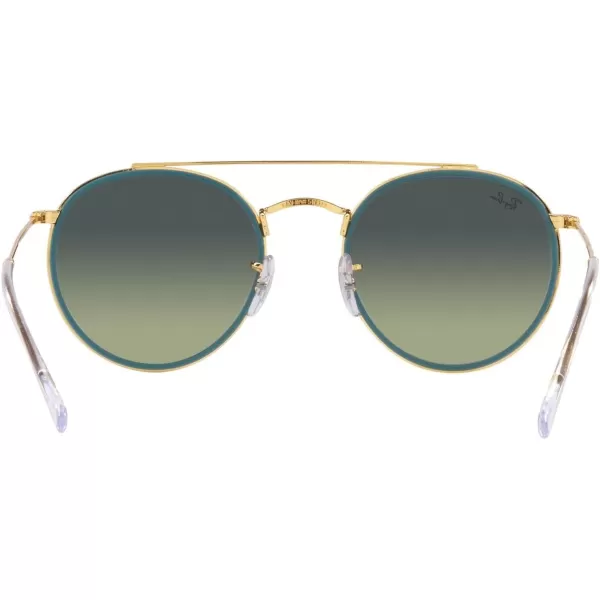 RayBan Womens Rb3647n Double Bridge Round SunglassesLegend GoldGreen Vintage