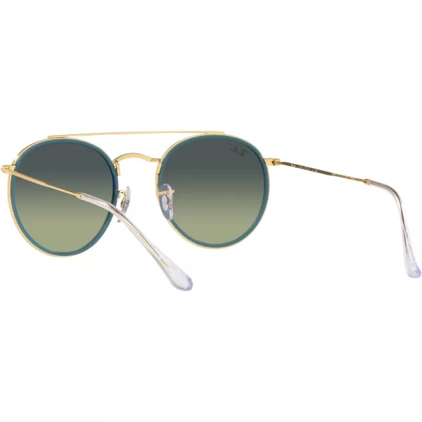 RayBan Womens Rb3647n Double Bridge Round SunglassesLegend GoldGreen Vintage