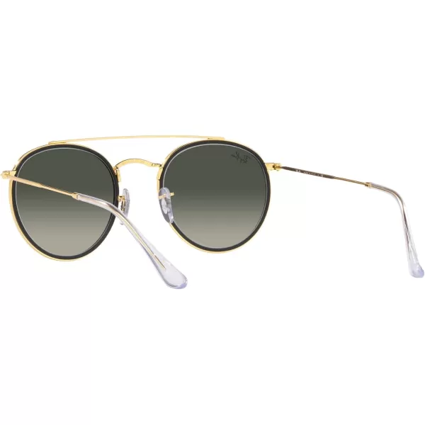 RayBan Womens Rb3647n Double Bridge Round SunglassesLegend GoldGrey Gradient