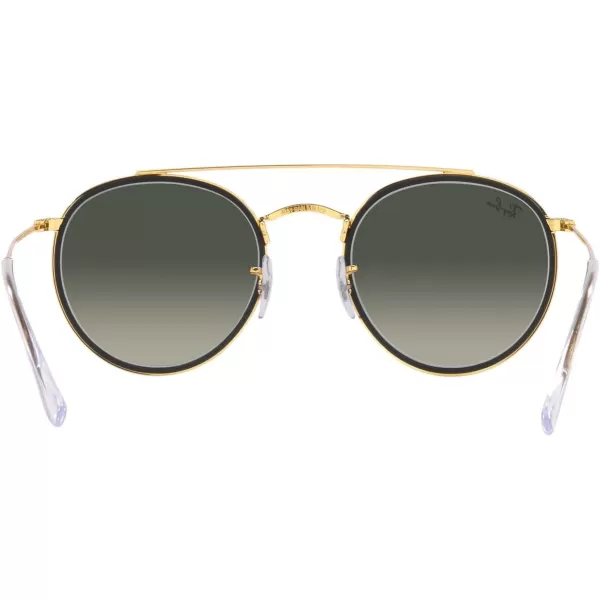 RayBan Womens Rb3647n Double Bridge Round SunglassesLegend GoldGrey Gradient