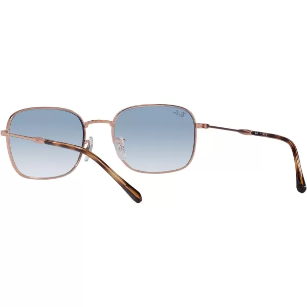 RayBan Womens Rb3706 Square SunglassesRose GoldClear Gradient Blue