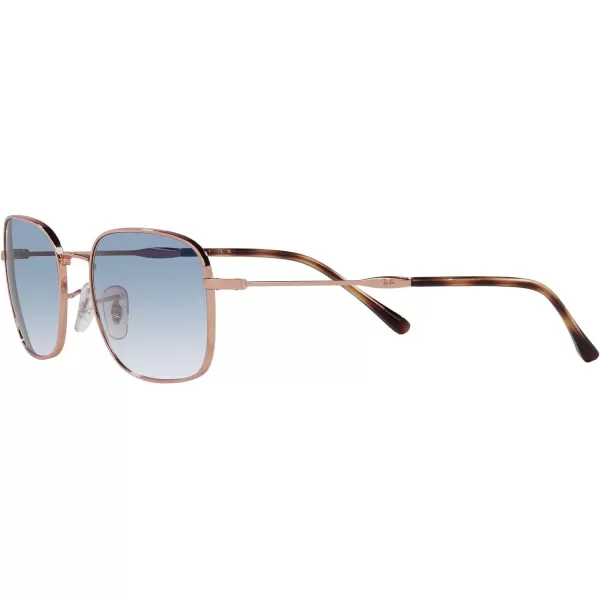 RayBan Womens Rb3706 Square SunglassesRose GoldClear Gradient Blue