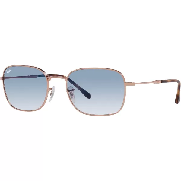 RayBan Womens Rb3706 Square SunglassesRose GoldClear Gradient Blue