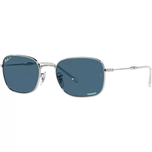 RayBan Womens Rb3706 Square SunglassesSilverPolarized Blue